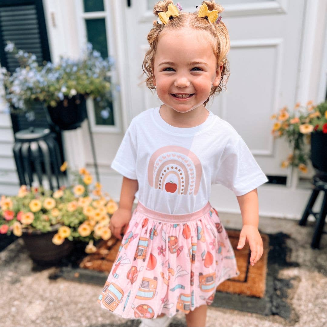 Sweet Wink - Wholesale Screen Printed T-Shirt - Kids - Apple Rainbow Short Sleeve T-Shirt - Girls Clothes1