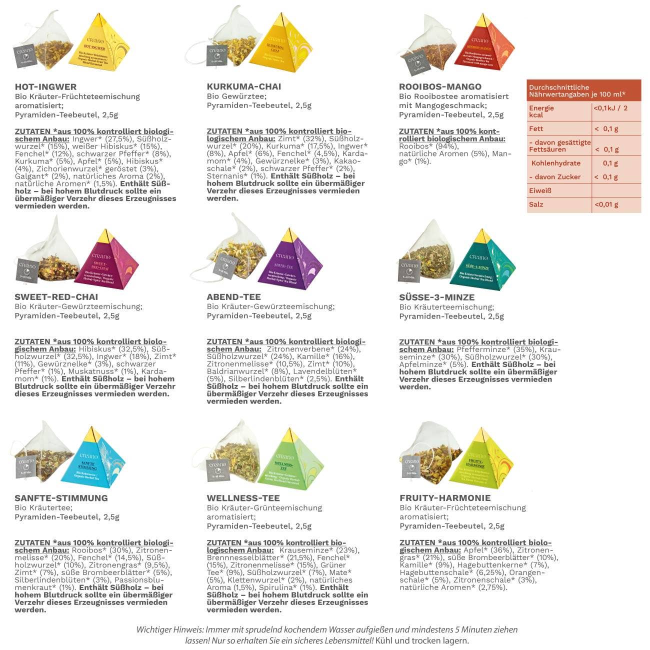 Creano - Wholesale Loose Tea - Organic herbal tea 24er pyramid gift set2