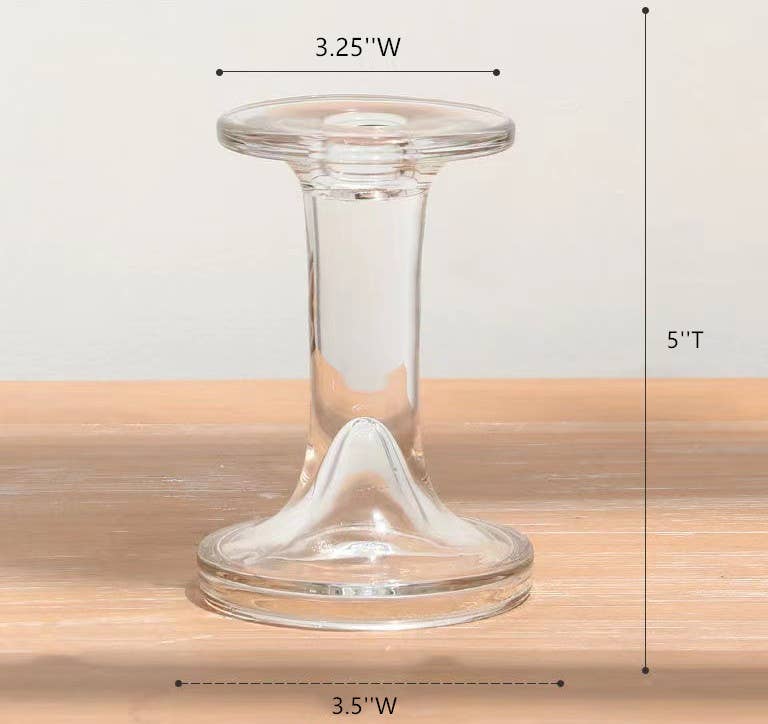 Sweet Home Deco – Großhandel Kerzenhalter – Glas-Kerzenhalter für Spitz- und Säulenkerzen, zwei Größen3