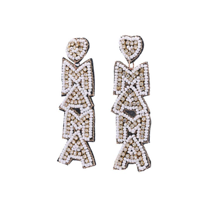 Urbanista Outlet - Wholesale Dangle earrings - Letter Mama Beaded Drop Earrings8