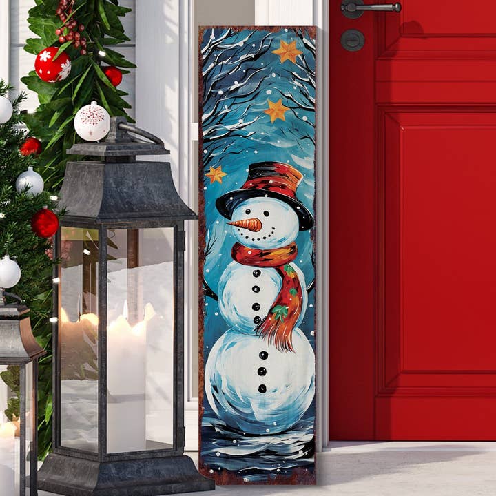 TX USA Corporation - Wholesale Outdoor Sign - 36" Cheerful Snowman Christmas Porch Sign | Outdoor Holiday Welcome Decor2