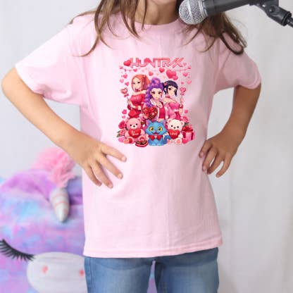 K-Pop Demon Hunters Valentine’s Day Kids Tee for wholesale by The Detailed Diva