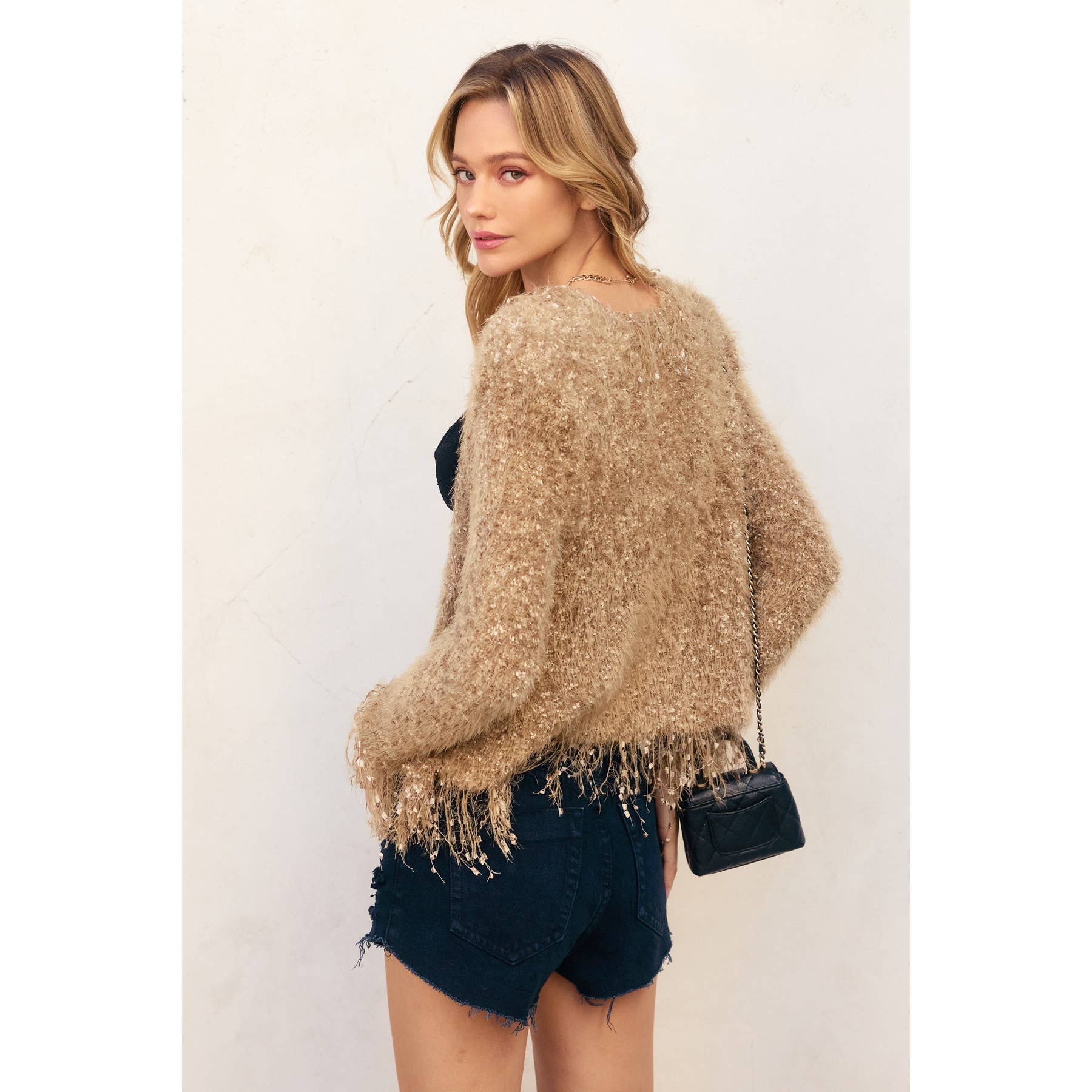 Dress Forum - Wholesale Jacket - Women's - Shimmering Knitted Open Front Jacket7