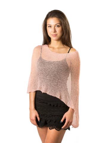 Sommarstrand axelryckning stickad poncho sjal-boho täcka upp för klänning för wholesale av Bali Prema