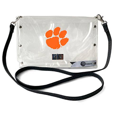 NCAA Clemson Tigers Clear Envelope Purse for wholesale by Little Earth Productions