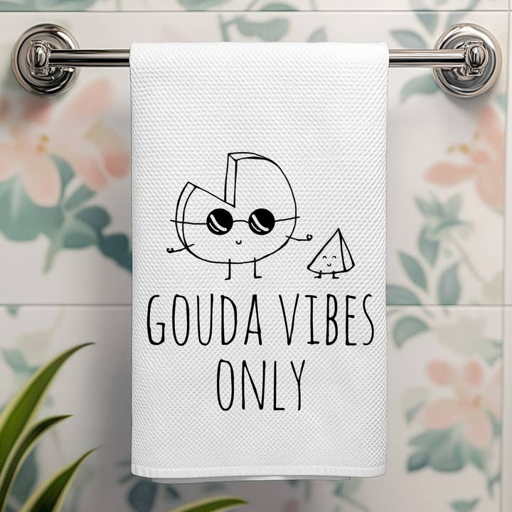 Solo buenas vibras de Gouda - Toallas de mano (Waffle) para venta al por mayor de Moonlight Makers