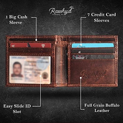 RAWHYD Leather Co. - Wholesale Wallet - Men's - Shotgun Shell Hunting Wallet - Full-Grain Leather Wallets for Men - RFID Blocking Wallet – Western Wallets for Men w/ 7 Card Slots – Slim & Durable Mens Western Wallet - Great Hunting Gifts for Men4