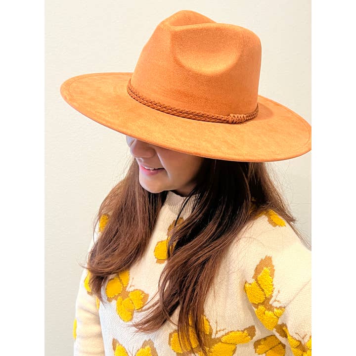 Justin & Taylor - Wholesale Fedora - Women's - Farmers Fest || Braided Belt Brimmed Fedora3