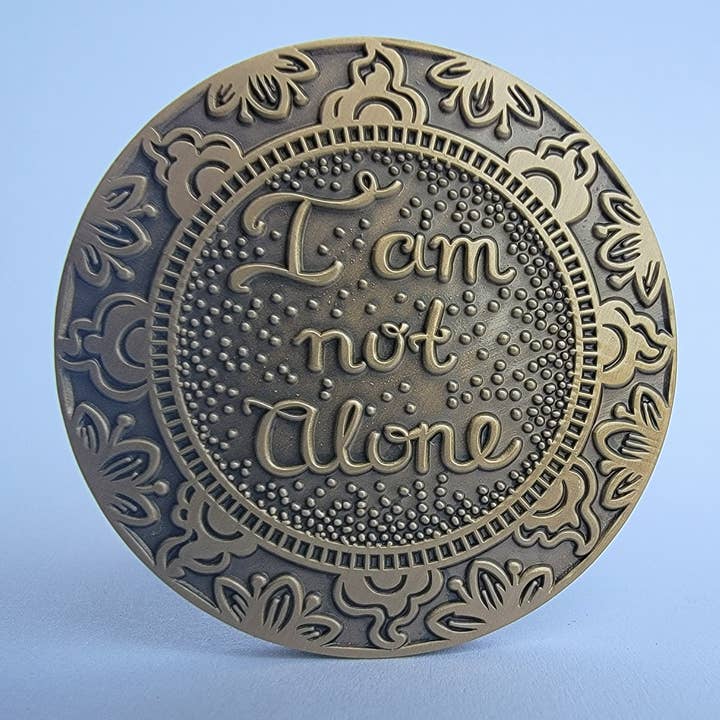 Mantra Medallions - Wholesale Keepsake Coin/Token - I Am Not Alone Mantra Medallion - Anti Anxiety, Mindfulness, Sobriety
