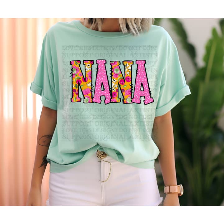 5295 - Nana bloemenlente *DTF voor wholesale door It's Transfer Time
