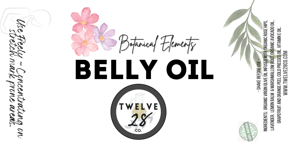 TWELVE28CO - Wholesale Belly Oil/Butter - Maternity - WHITE LABEL - 2 OZ BOTANICAL PREGNANCY BELLY OIL OR BODY OIL1