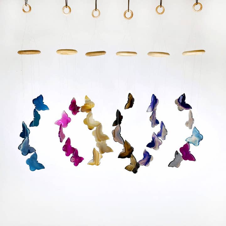 Rock Paradise - Wholesale Wind Chime - Crystal Agate Butterfly Wind Chimes
