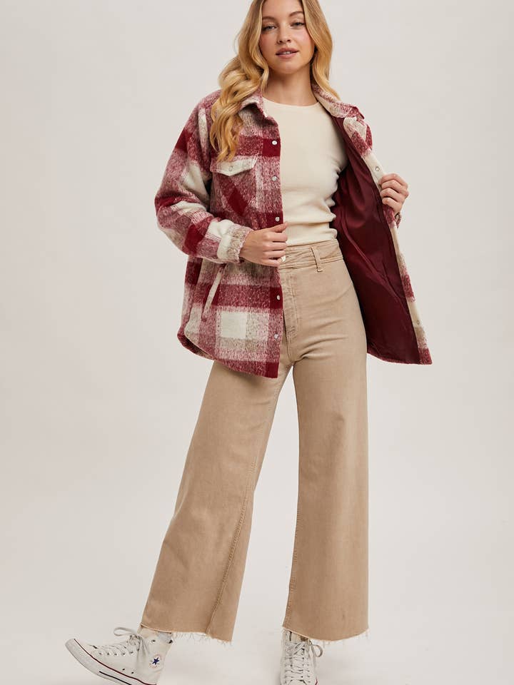 Bluivy - Wholesale Shirt Jacket/Shacket - Women’s - BUTTON DOWN PLAID SHACKET19