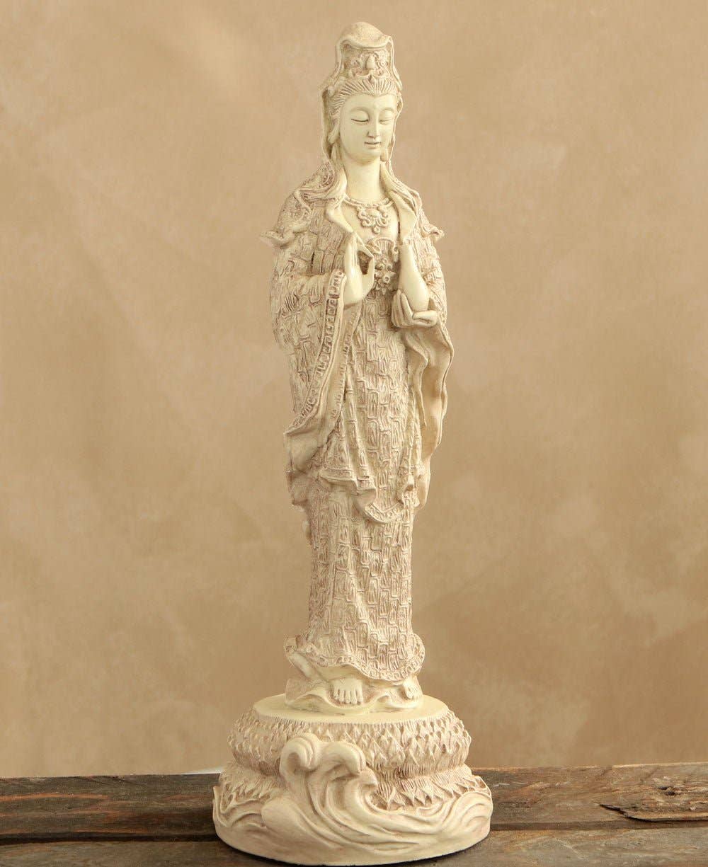 Buddha Groove – wholesale Decorative figurine – Kuan Yin Statue Holding a Vase, 12.25 Inches Tall1