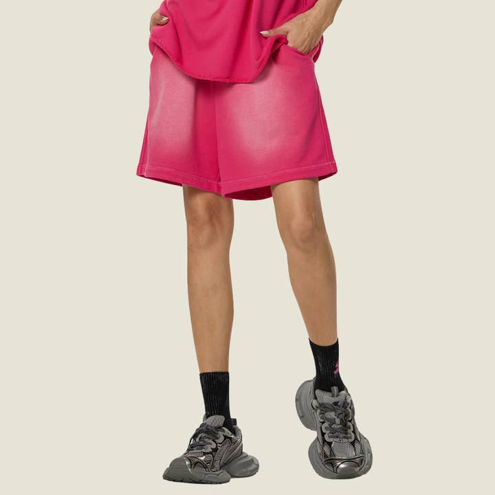 Unisex tvättade gradientshorts – sidficka, rak passform för wholesale av Sodalemon