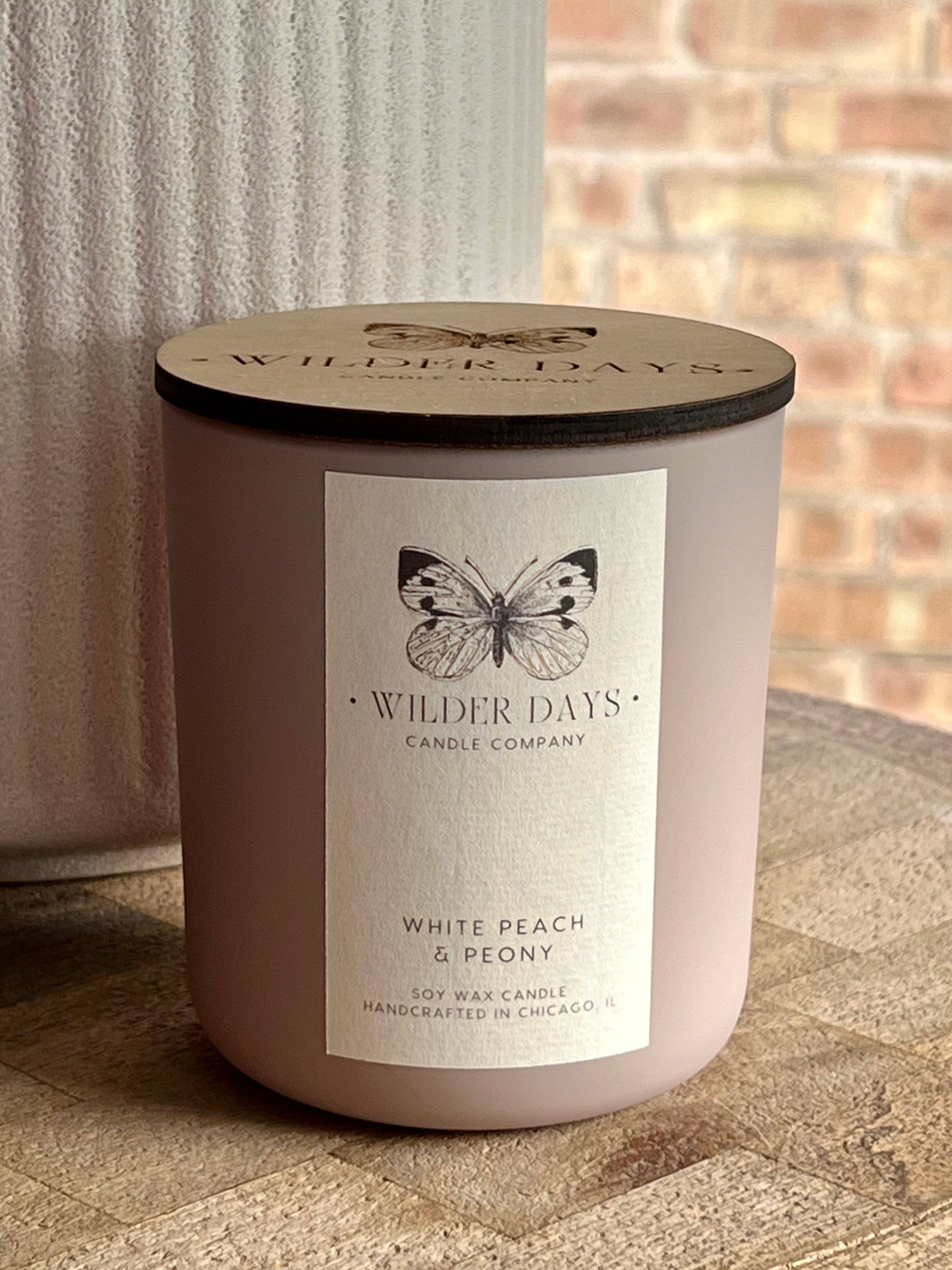 Wilder Days Candle Company - Wholesale Jar/Filled Candle - White Peach & Peony | Wood Wick Soy Candle4