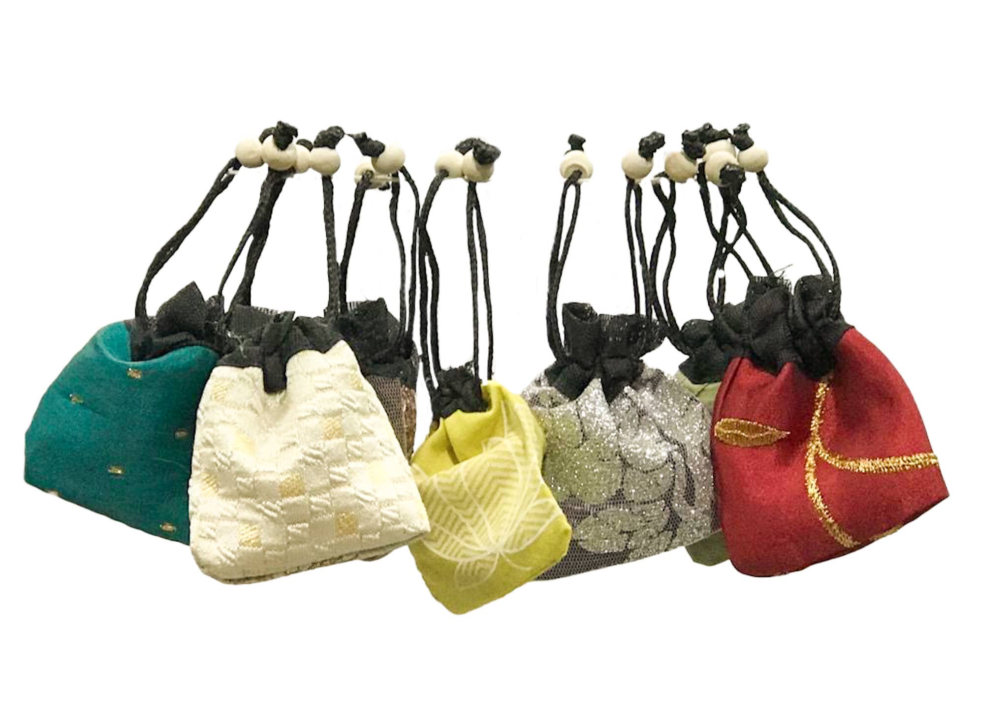 Zumki - Wholesale Gift Bag - Sari Drawstring Gift Bag Pouch