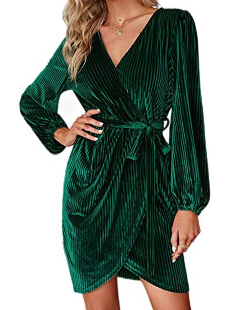 safistyle - Wholesale Dress - Women's - Ruched Wrap Mini Dress3