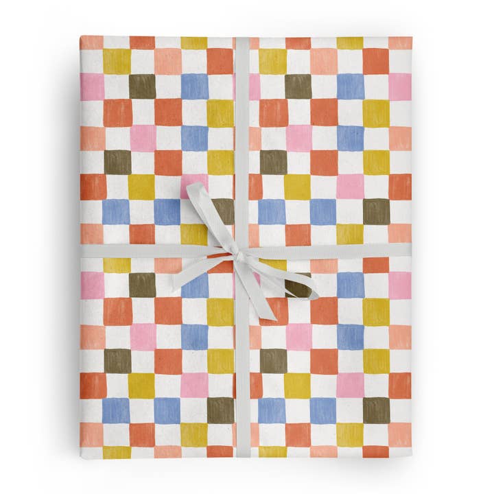 Ramona & Ruth – Großhandel Geschenkpapierrolle – Geschenkverpackung mit Scheckmuster | Rolle