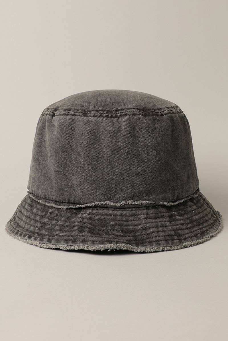 Fashion City – wholesale Bucket Hat - Dam – Sliten duk bomull denim hink hatt0