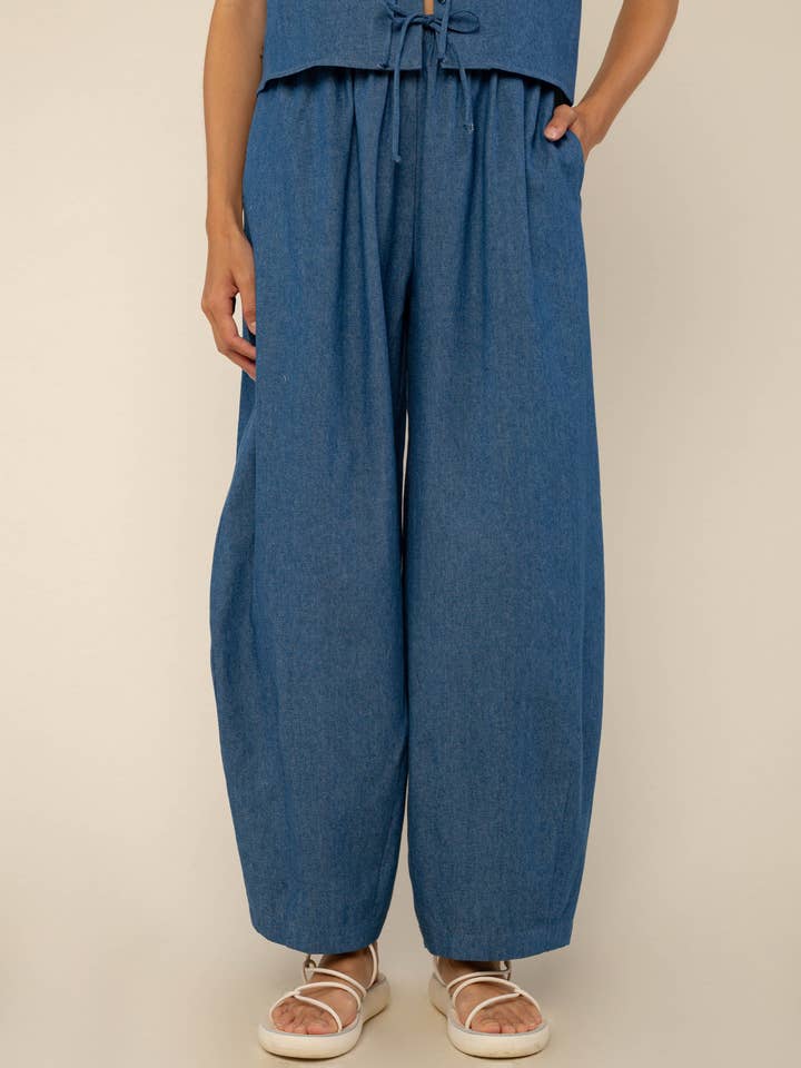NLT - Wholesale Pants - Women's - Denim Lantern Pant | High Rise Barrel Jeans