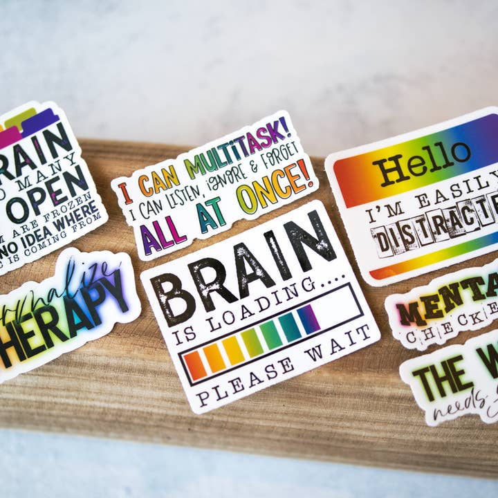 Savannah and James Co – Großhandel Aufkleber – My Brain has Too Many Tabs Open, weißer Vinylaufkleber, 7,6 cm
