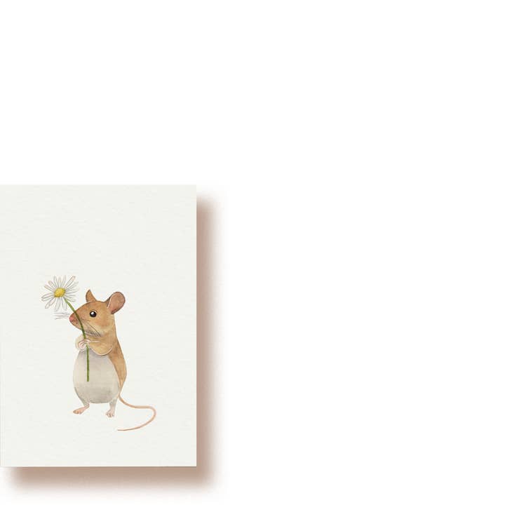 Souris et pâquerette | Mini-carte pour la vente par tucán y limón