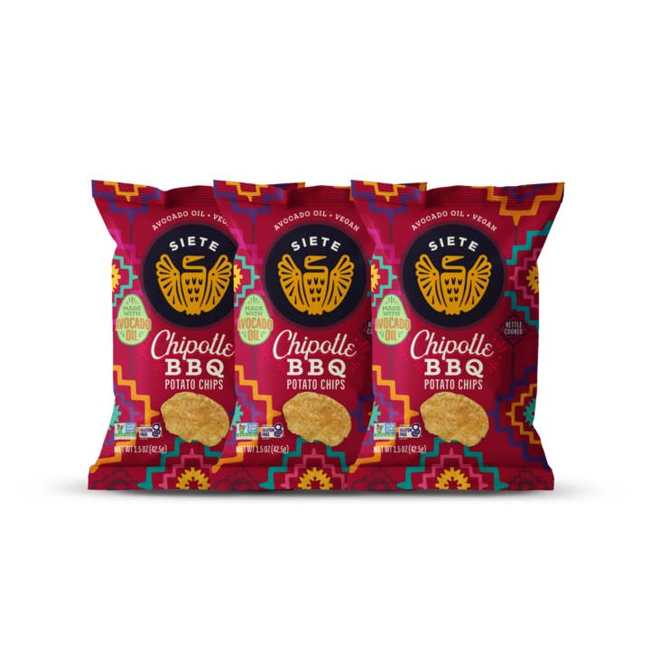 Siete Foods - Wholesale Chips - Kettle Cooked Chipotle BBQ Potato Chips 1.5 oz - 72 bags