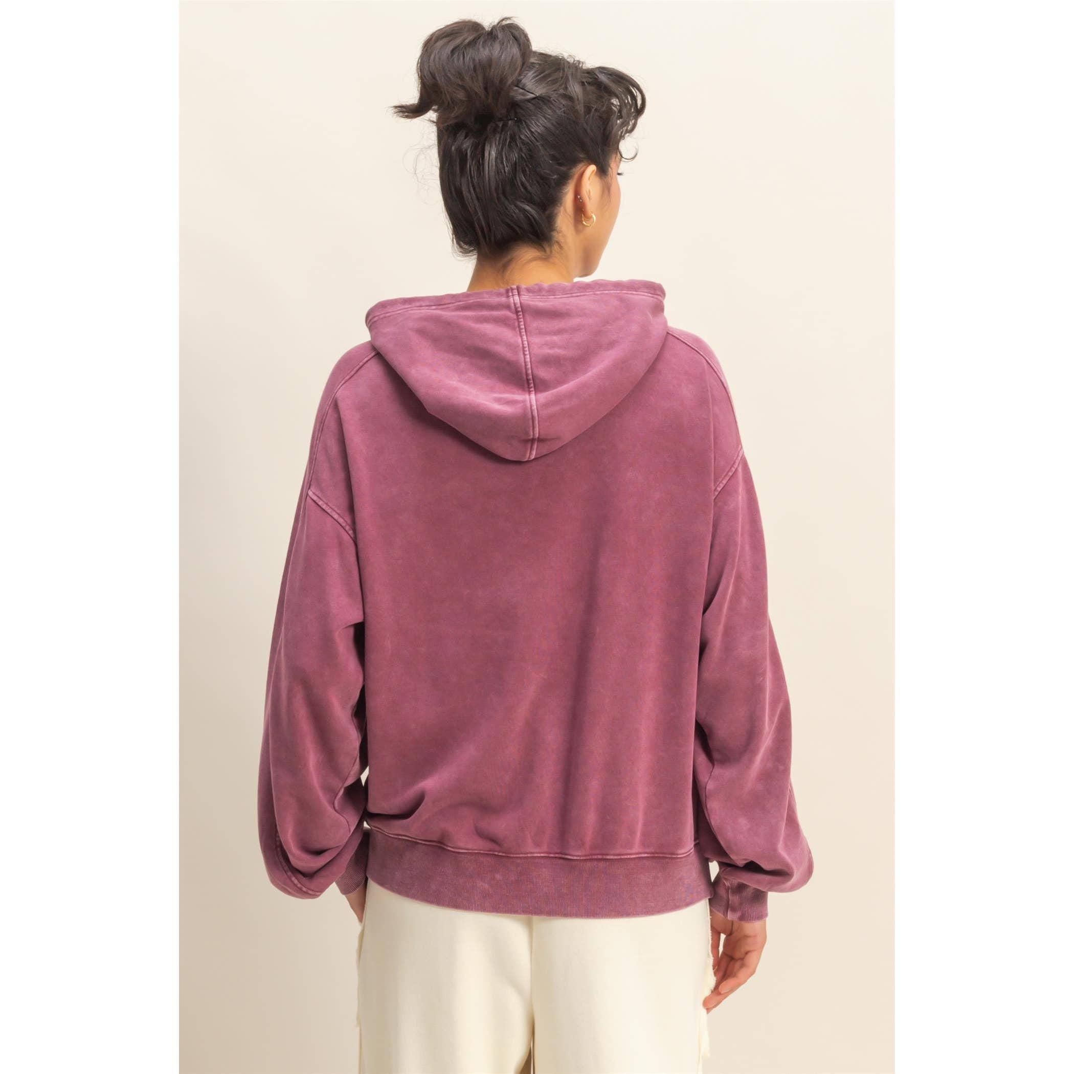 Double Zero - Wholesale Hoodie - Women's - Mineral Washed Seam Detail Hoodie26