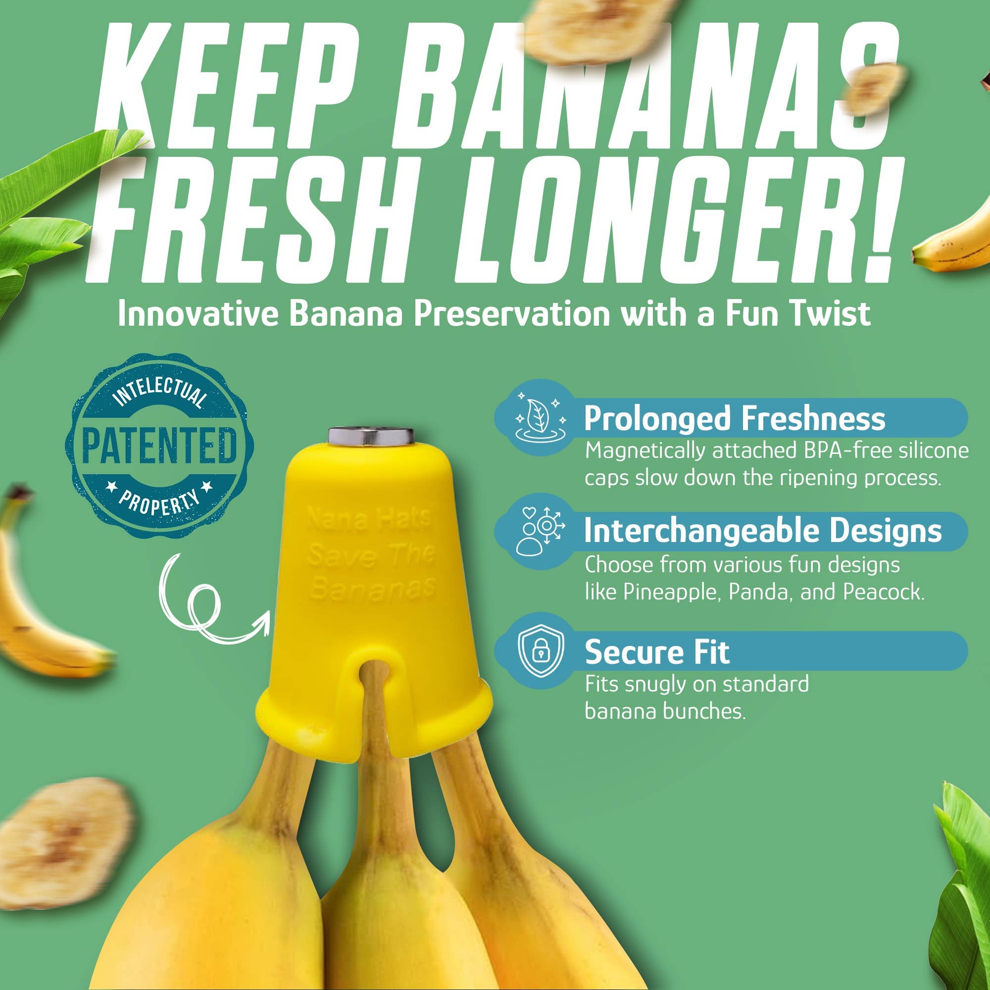 Nana Hats® - Wholesale Kitchen Tool/Gadget - Monkey Nana Hat | Includes 2 Stretchy Silicone Caps with Magnets4