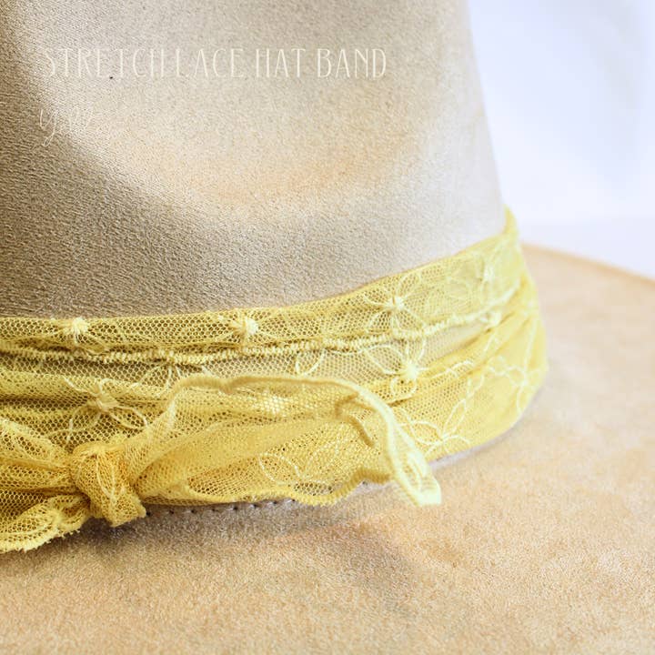 Wildflowers and Barley - Wholesale Hat Accessory - Women's - Stretch Lace Hat Band-Floral1