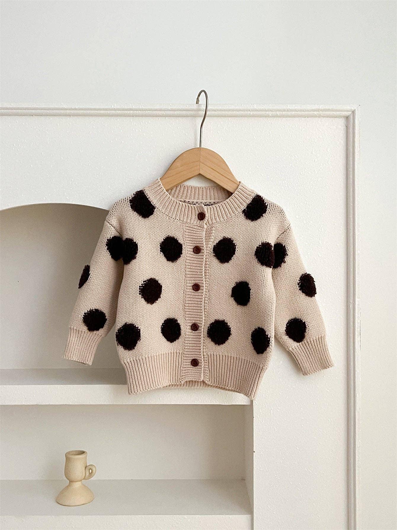 MyKids-USA® - Wholesale Cardigan - Baby - Children Polka Dots Knitted Cardigan For Spring Sweater0