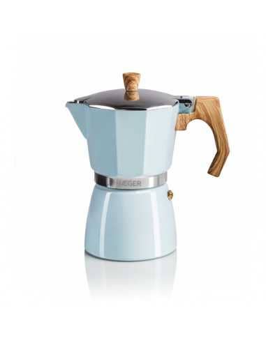 Haeger - Wholesale Percolator - Coffee maker HAEGER MOKA Pot 6 - Aluminum 6 cups, Blue