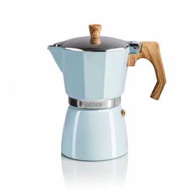 Haeger – Engroshandel Kaffekoger – Kaffemaskine HAEGER MOKA Pot 6 - Aluminium 6 kopper, Blå