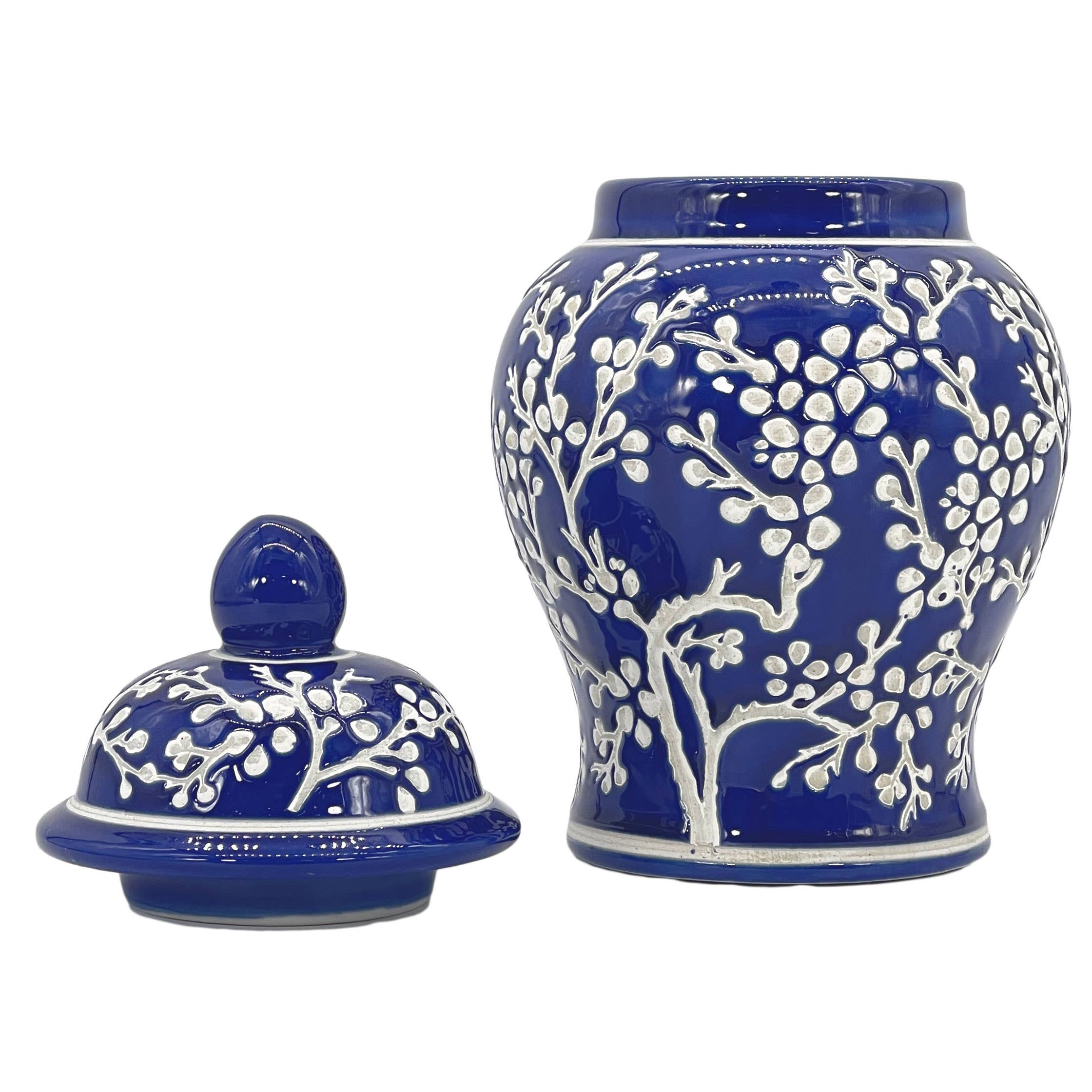 Galt International Company – wholesale Decorative jar – Small Chinoiserie Ceramic Decorative Tea & Ginger Jar 8"15