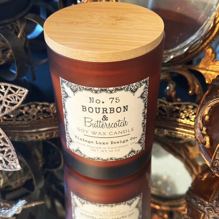 Vintage Luxe Design Co. - Wholesale Jar/Filled Candle - Bourbon Butterscotch 10 Oz. Soy Wax Candle * Vintage Luxury4