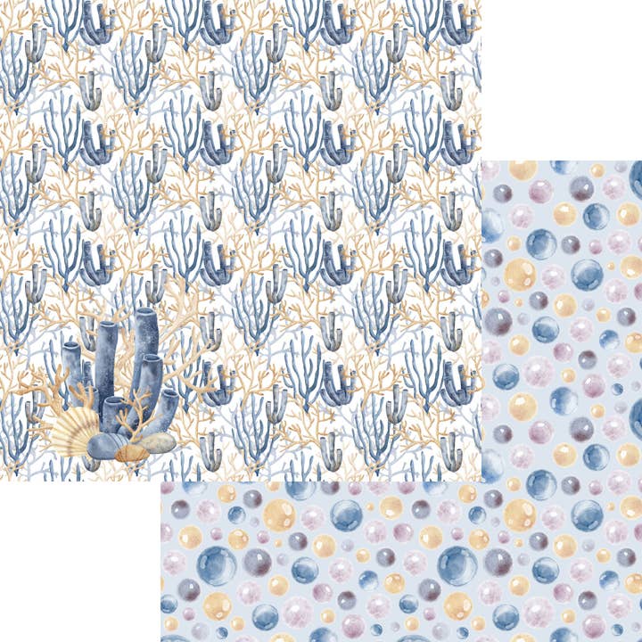 Seaside Dreams Collection Coral 12 x 12 Double-Sided Scrapbook Paper by SSC Designs - 15 Pack for wholesale by SSC Wholesale