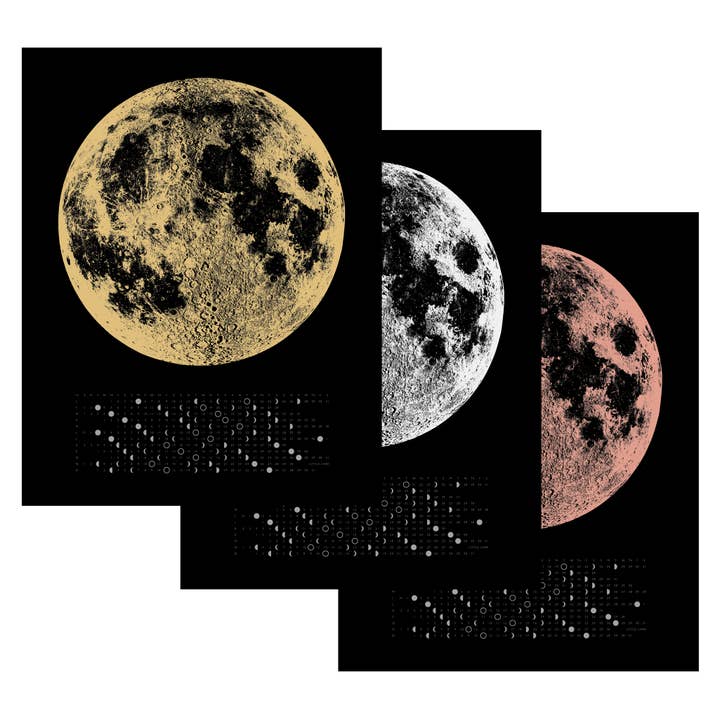 Little Lark - Wholesale Calendar - 2026 Lunar Phase Calendar Print, Metallic Moon Wall Calendar7