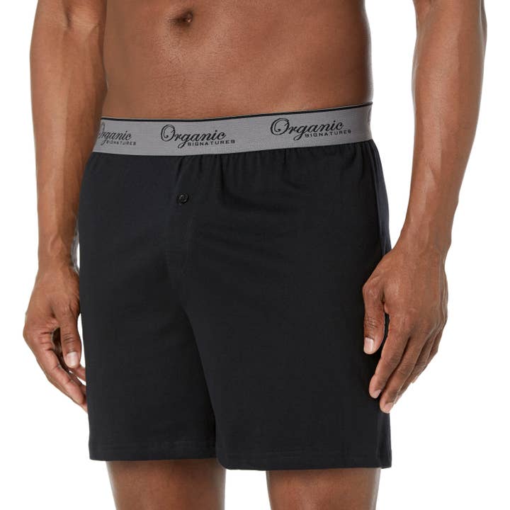 Black Knit Boxer Shorts for wholesale by Organic Signatures