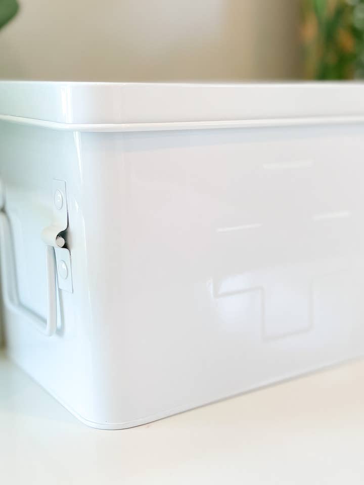 Embossed Metal First Aid Tin, Red Vintage First Aid Kit for wholesale by The Little Rooster Co.