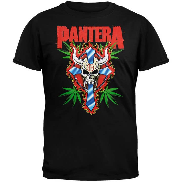Pantera - Genomborrad Skalle Herr T-shirt för wholesale av Official Store
