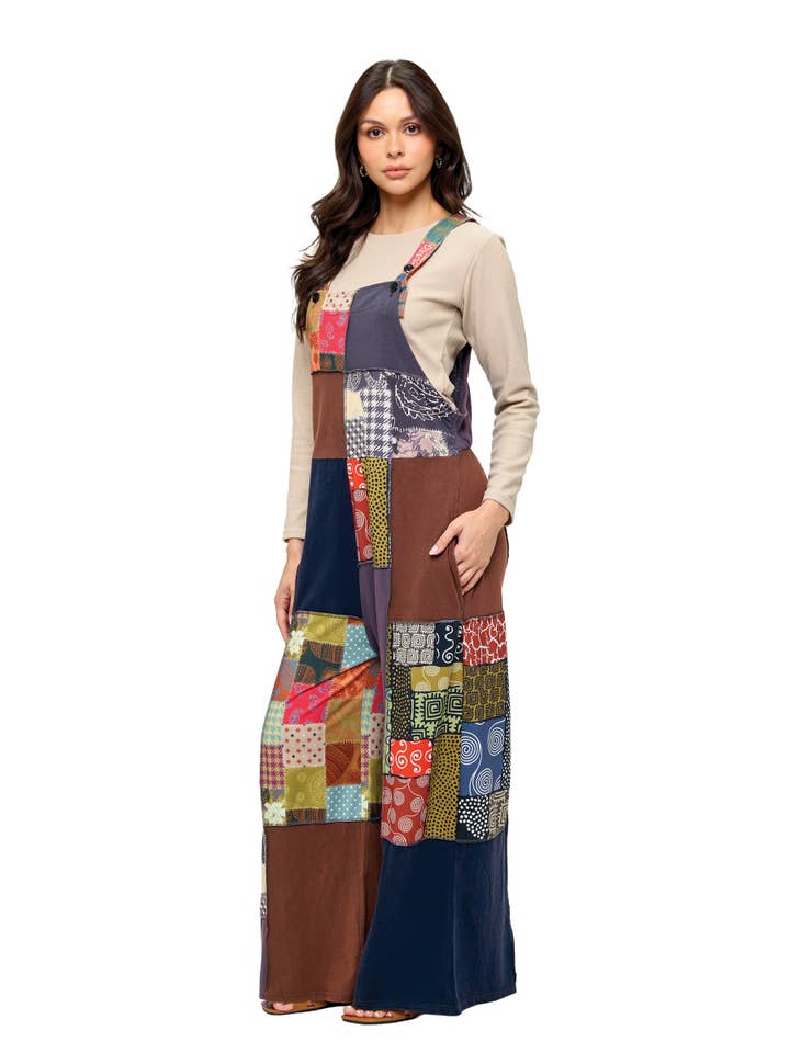 Multi Overall Boho Floral Patchwork Print for wholesale on Faire3