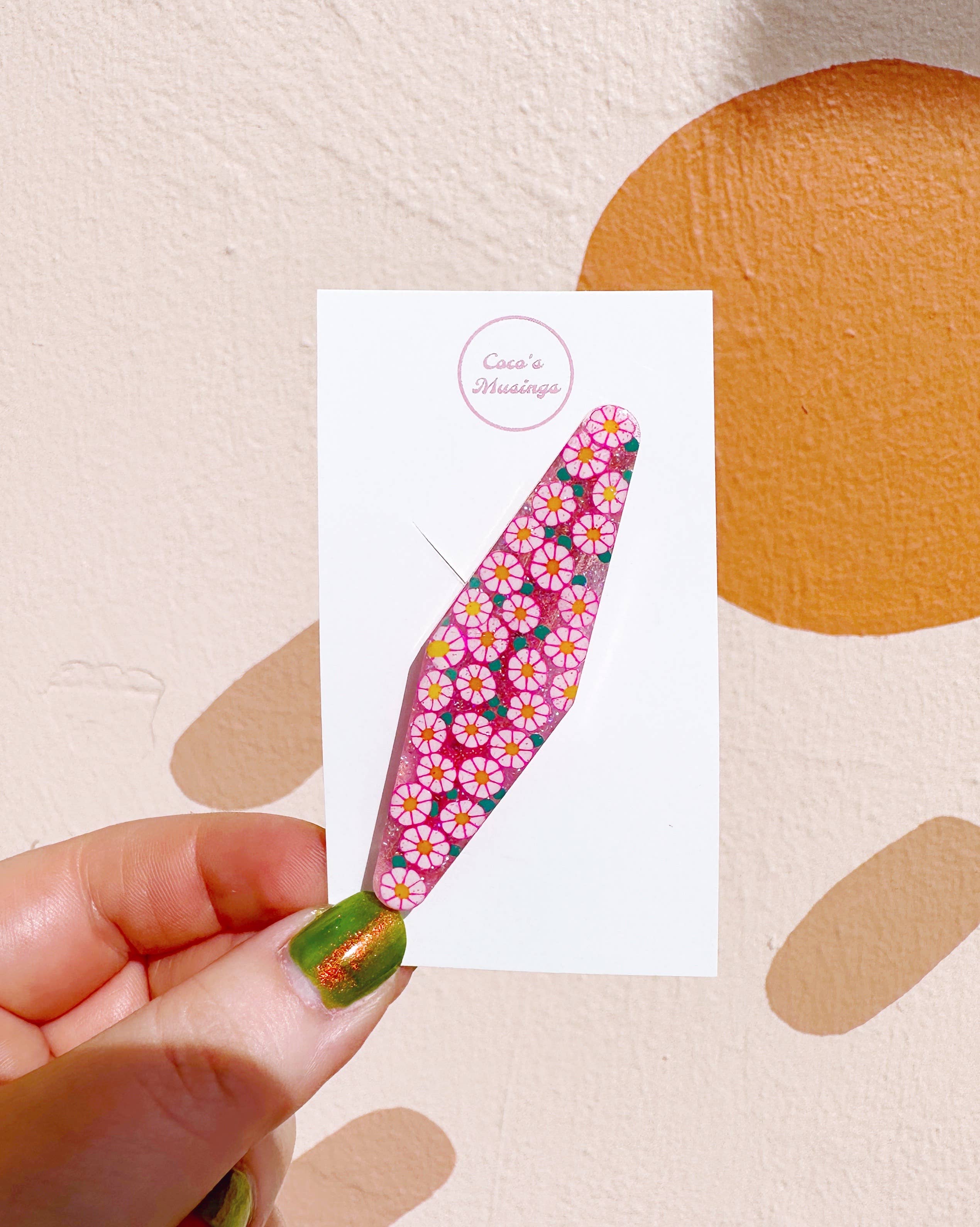 Coco's Musings - Wholesale Hair Clip - Women's - Garden Party Pink Daisies Hair Clips7