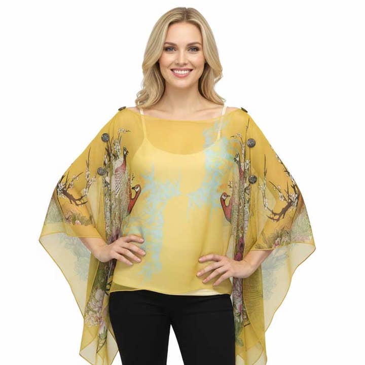 The Magic Scarf Company - Vendita all'ingrosso Poncho - Donna - Poncho/Cappa setosa con sei bottoni15