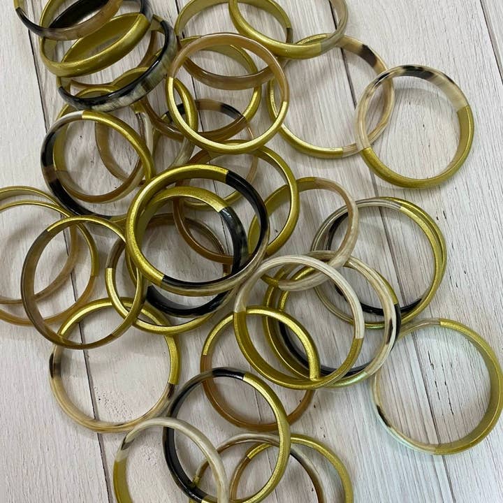 Hala Design - Wholesale Bangle Bracelet - Buffalo Horn and Gold Buffalo Horn Bangle – Horn Bracelet4