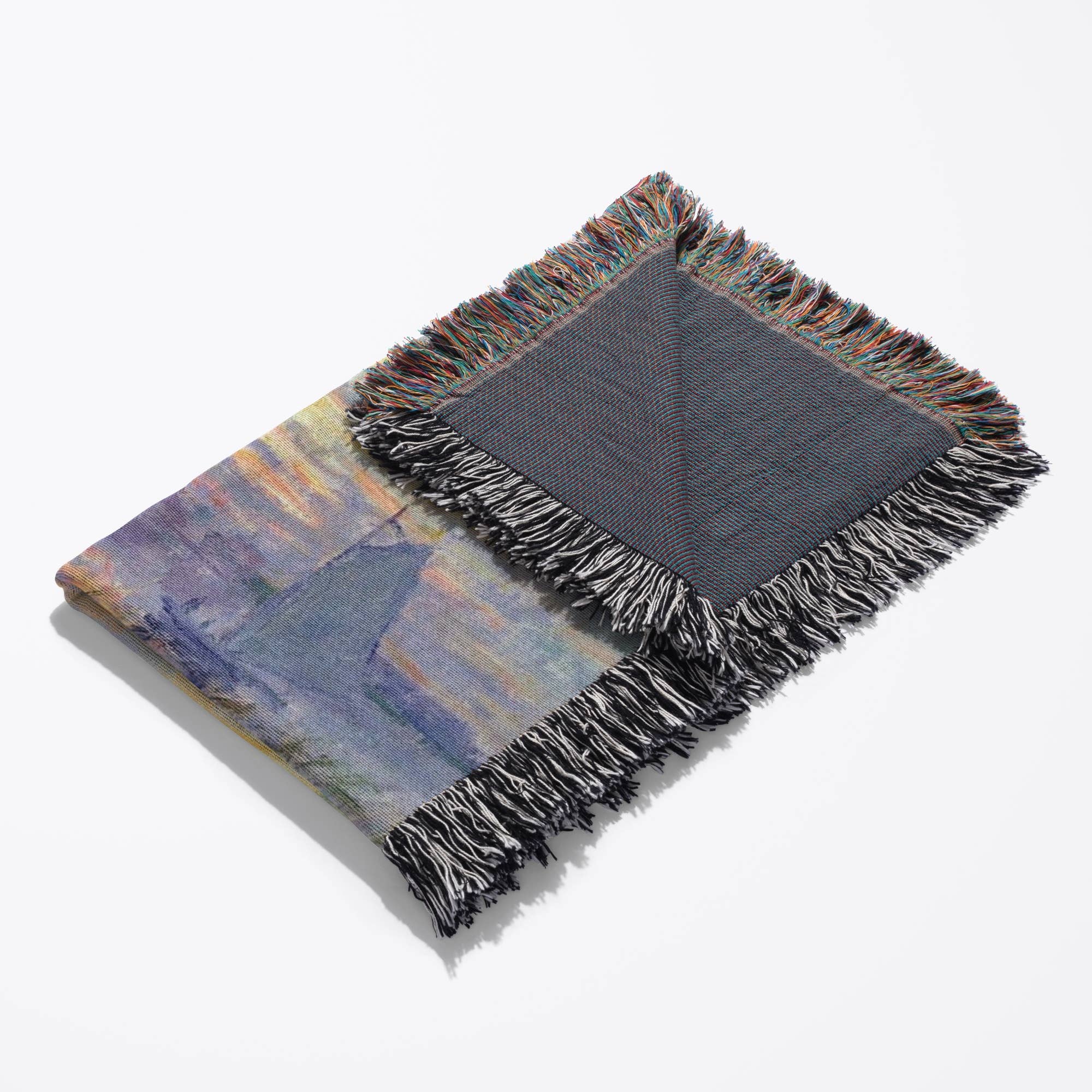 3dRose - Wholesale Throw Blanket - 3dRose, Print of Monet Painting Sunset On The Seine, Blanket3