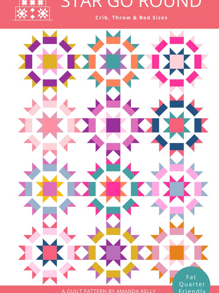 Star Go Round Quilt Pattern Printed for wholesale by QuiltCakes