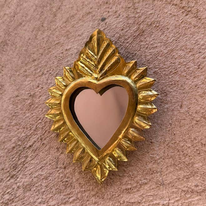 NOMAD BY LIV - Wholesale Wall Mirror - Mirror CLASSIC HEART size S, bronze, gold2