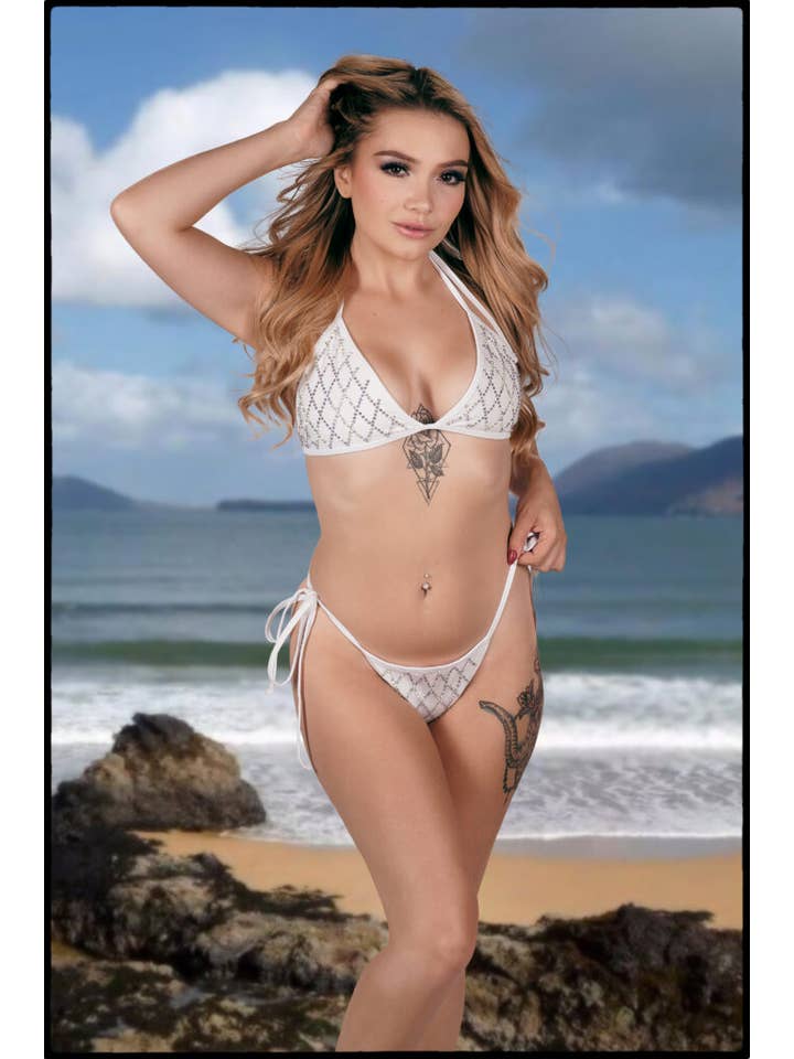 Western Fashion – wholesale Two-piece swimsuit – Women’s – 14438 - Sparkling Bikini Set Square Diamonds9