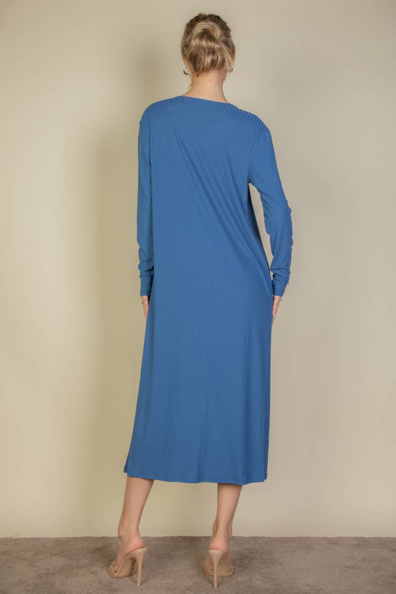 CAPELLA APPAREL – Vestido - Mulher por atacado – Conjunto CAPELLA APPAREL: Cardigan canelado e vestido midi justo com alças finas6